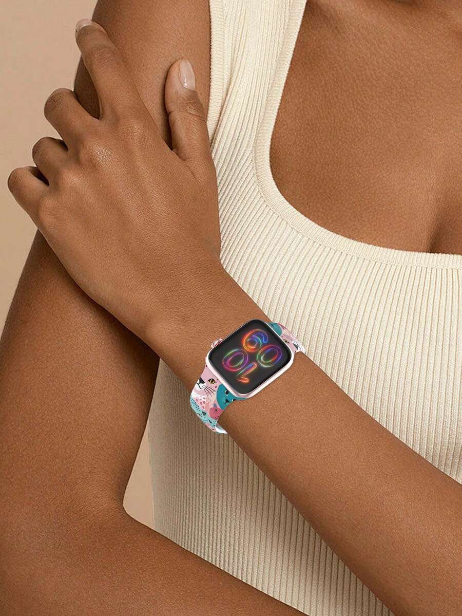 Slatka silikonska narukvica za sat sa urezanim leptirom, kompatibilna sa Apple Watch 38/40/41/42/44/45/46/49 mm
