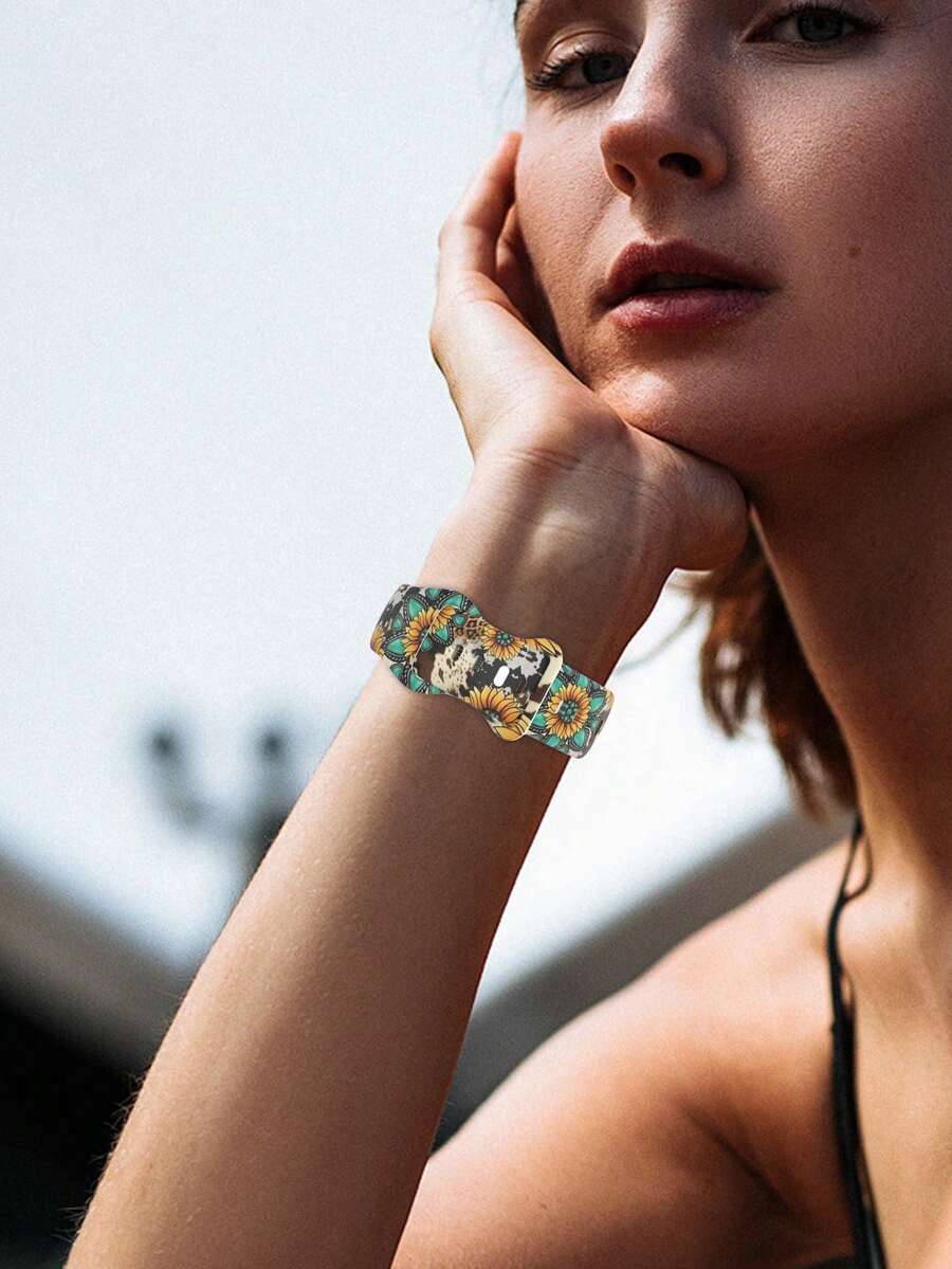 Slatka silikonska narukvica za sat sa urezanim leptirom, kompatibilna sa Apple Watch 38/40/41/42/44/45/46/49 mm
