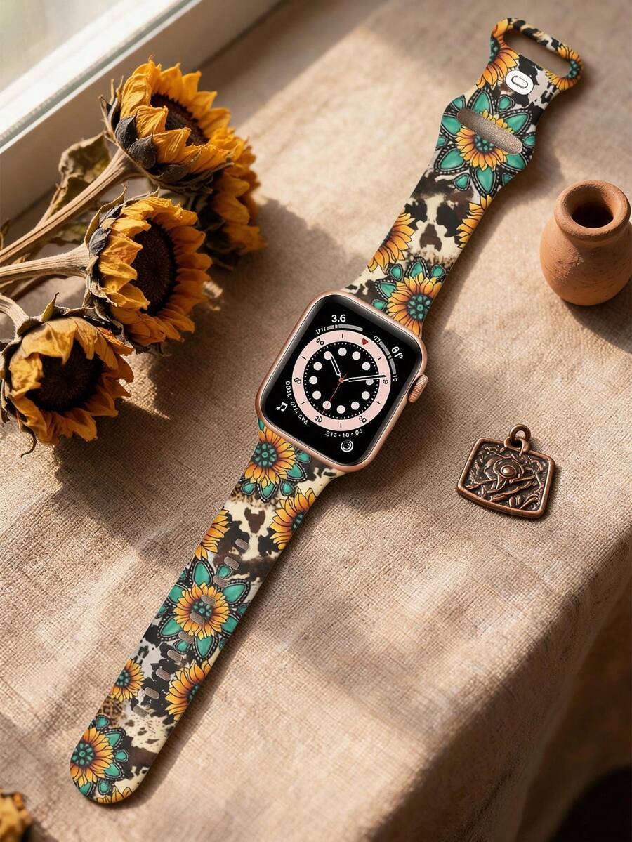 Slatka silikonska narukvica za sat sa urezanim leptirom, kompatibilna sa Apple Watch 38/40/41/42/44/45/46/49 mm