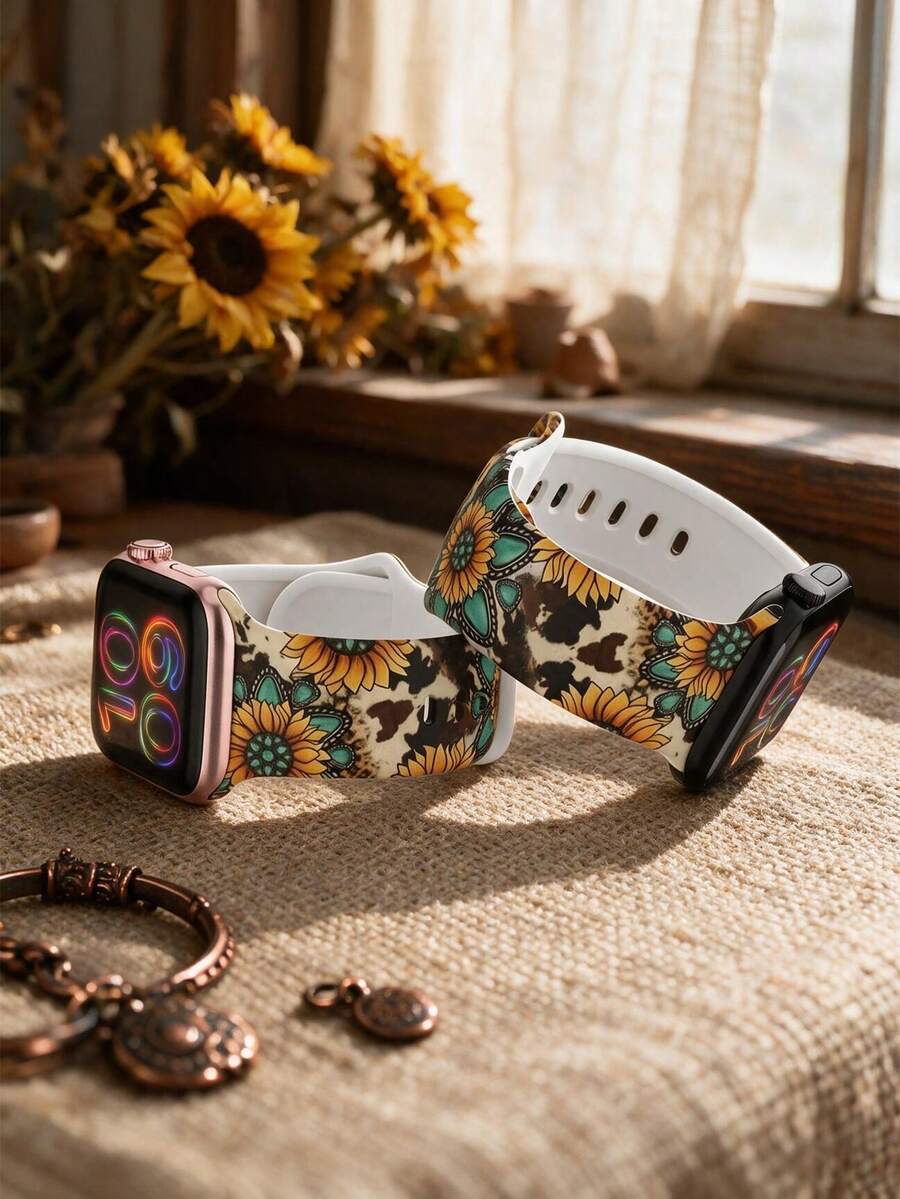 Slatka silikonska narukvica za sat sa urezanim leptirom, kompatibilna sa Apple Watch 38/40/41/42/44/45/46/49 mm