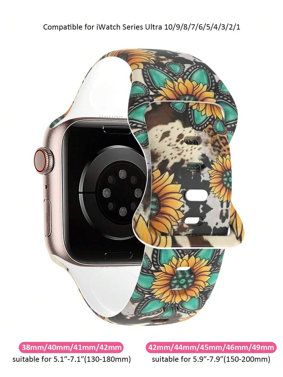 Slatka silikonska narukvica za sat sa urezanim leptirom, kompatibilna sa Apple Watch 38/40/41/42/44/45/46/49 mm