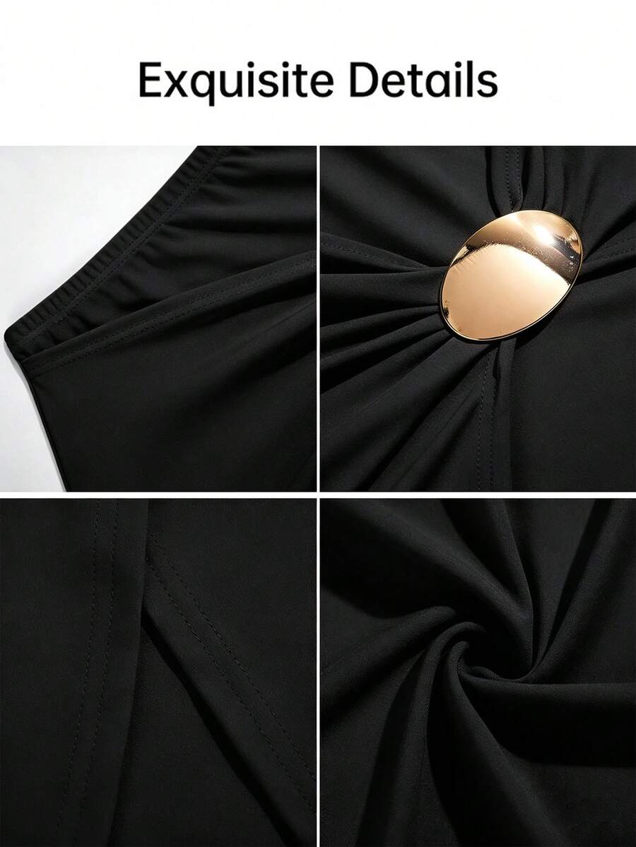 Elegantna crna duga suknja slim fit sa šlicem