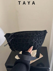 Torba za struk od prevrnute kože sa leopard printom, velikog kapaciteta