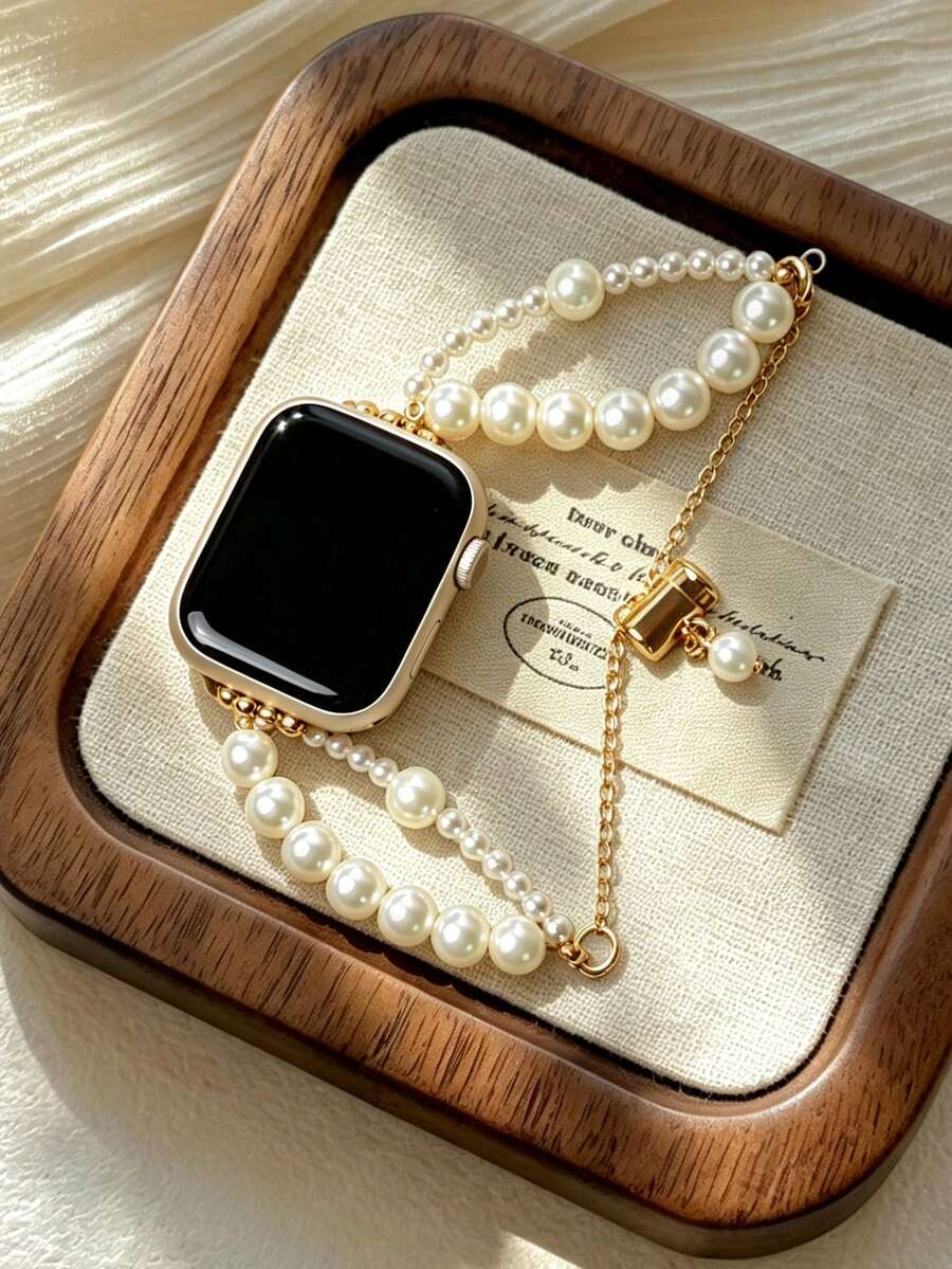 Luksuzna metalna narukvica za sat za žene u zlatnoj boji sa lancem, odgovara za 38/40/41/44/45/49/42/46 mm za Apple Watch S11/SE3/Ultra3/Ultra/SE/SE2/10/9/8/7/6/5/4/3/2/1