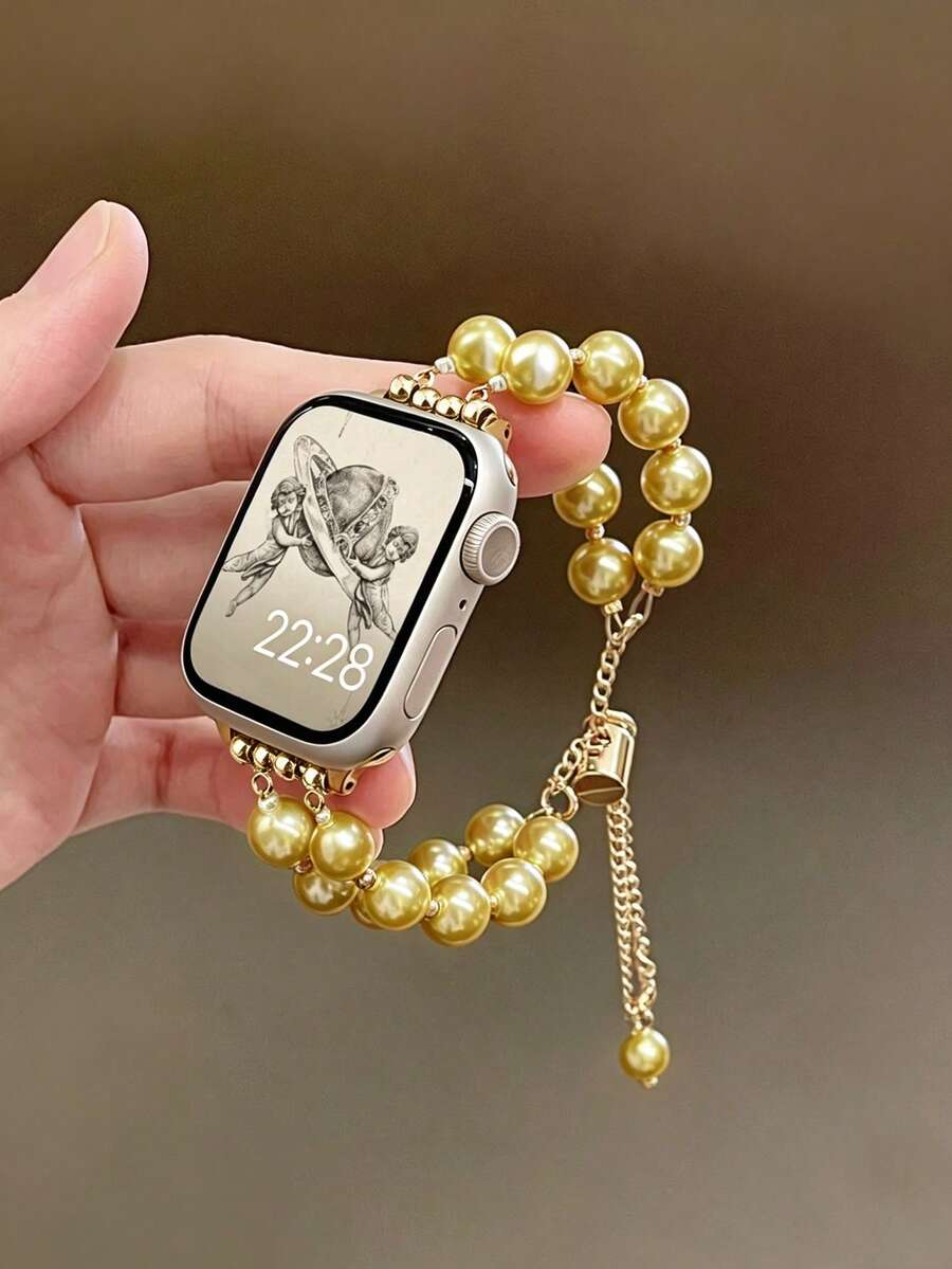 Luksuzna metalna narukvica za sat za žene u zlatnoj boji sa lancem, odgovara za 38/40/41/44/45/49/42/46 mm za Apple Watch S11/SE3/Ultra3/Ultra/SE/SE2/10/9/8/7/6/5/4/3/2/1