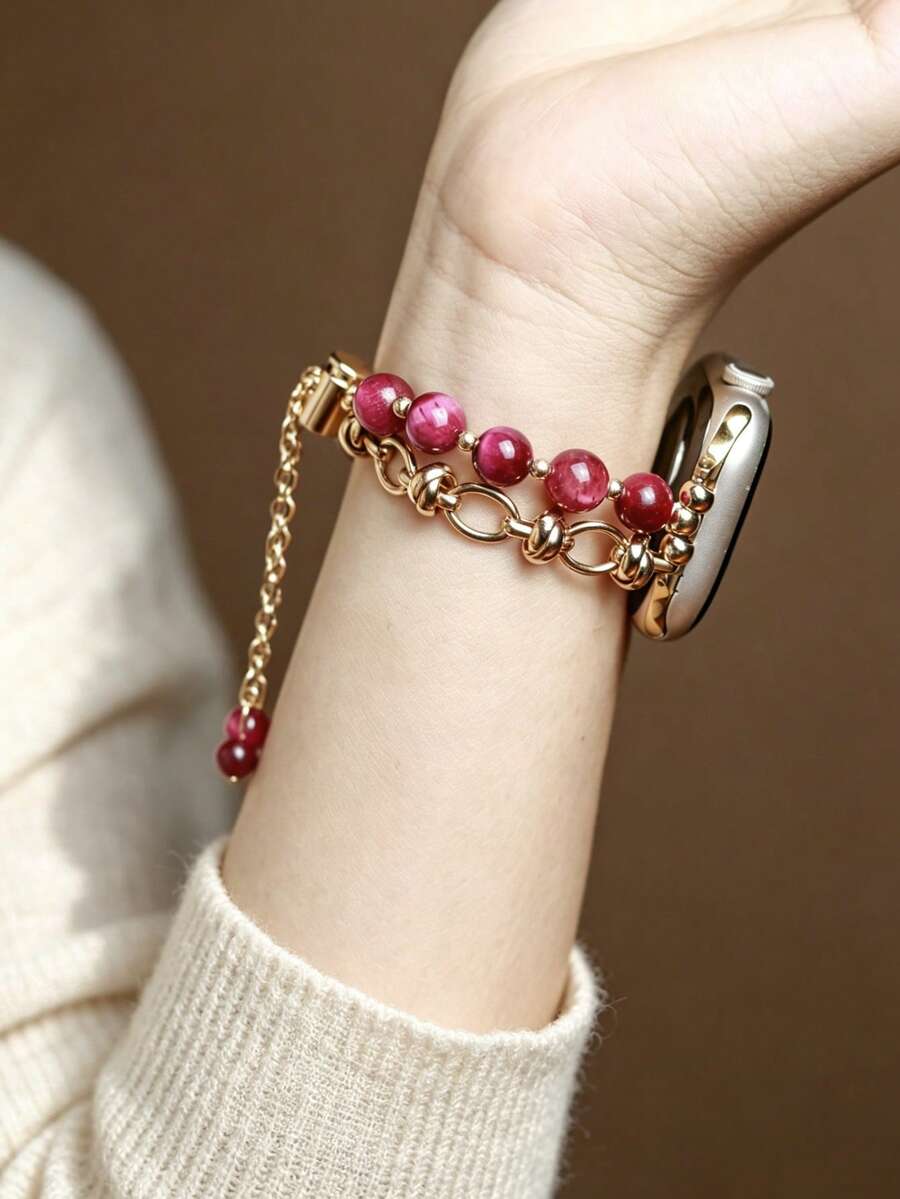 Luksuzna metalna narukvica za sat za žene u zlatnoj boji sa lancem, odgovara za 38/40/41/44/45/49/42/46 mm za Apple Watch S11/SE3/Ultra3/Ultra/SE/SE2/10/9/8/7/6/5/4/3/2/1
