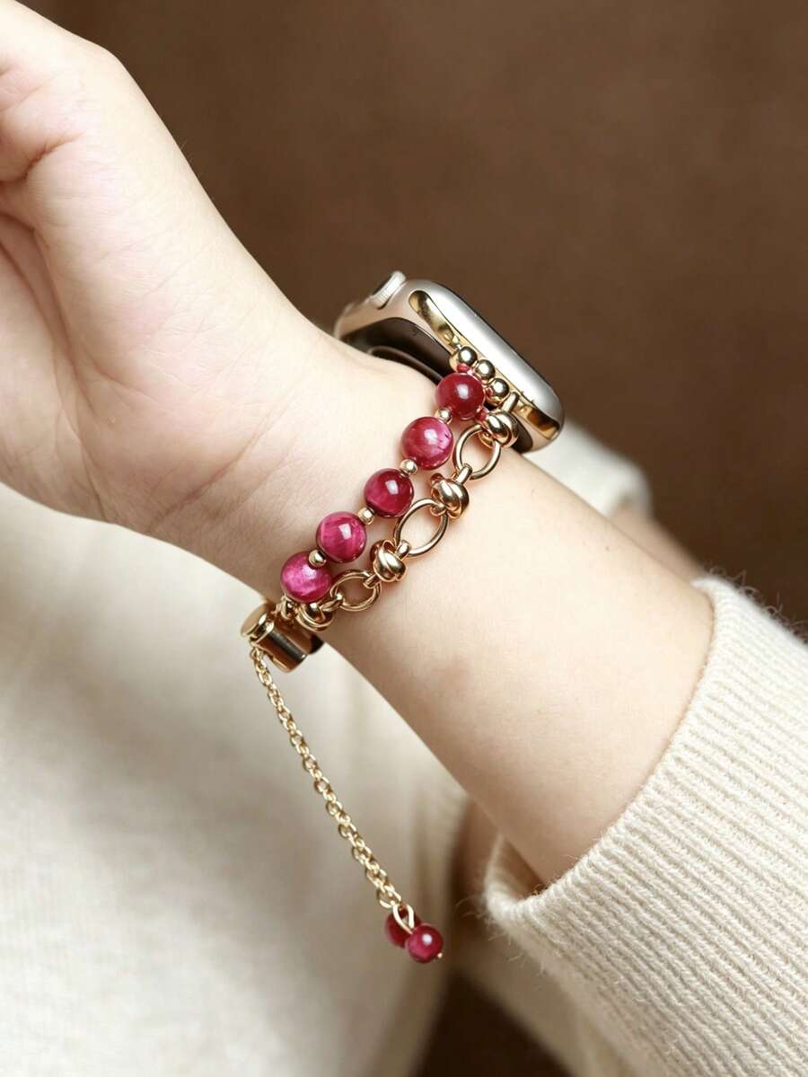 Luksuzna metalna narukvica za sat za žene u zlatnoj boji sa lancem, odgovara za 38/40/41/44/45/49/42/46 mm za Apple Watch S11/SE3/Ultra3/Ultra/SE/SE2/10/9/8/7/6/5/4/3/2/1