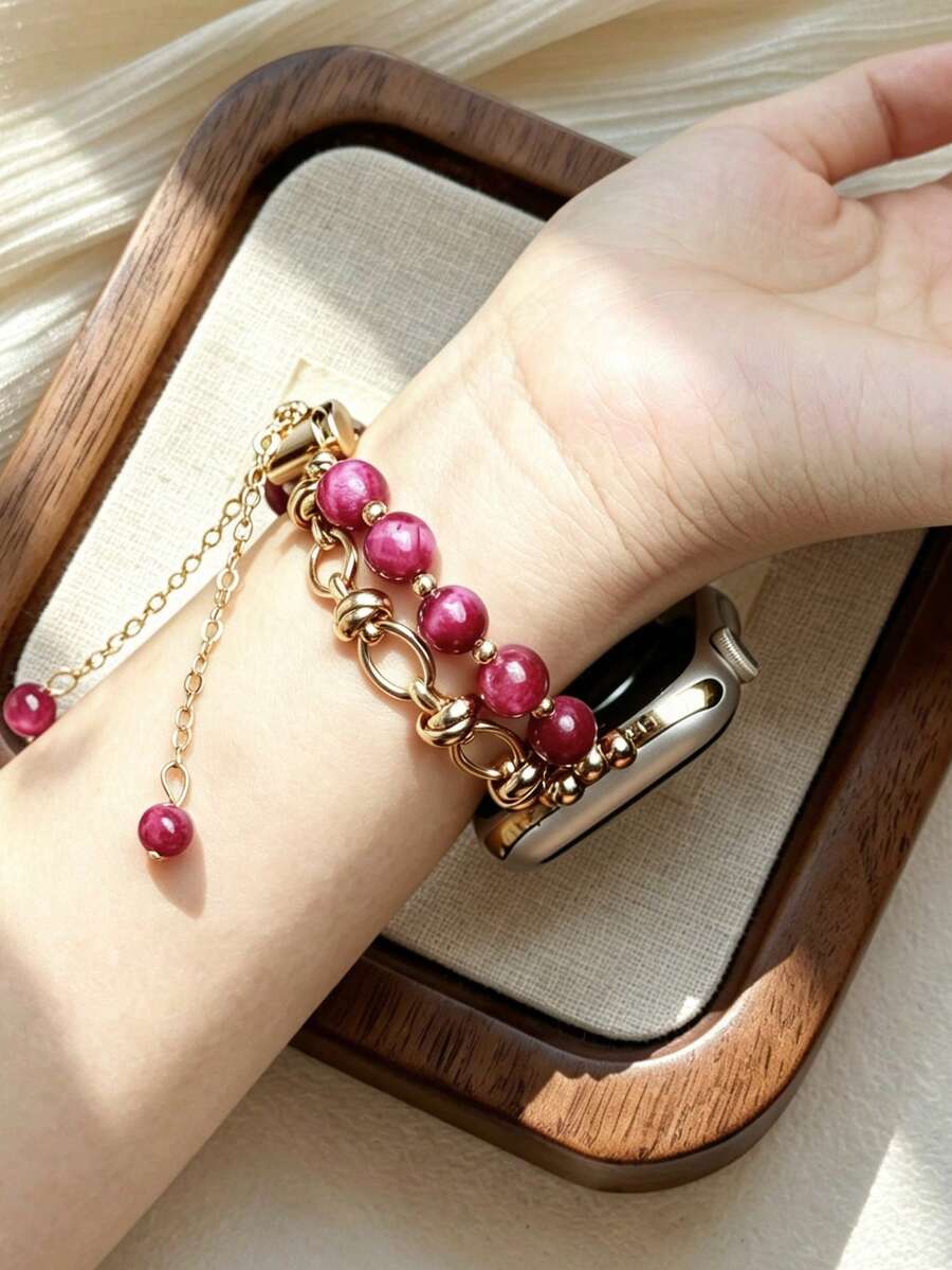 Luksuzna metalna narukvica za sat za žene u zlatnoj boji sa lancem, odgovara za 38/40/41/44/45/49/42/46 mm za Apple Watch S11/SE3/Ultra3/Ultra/SE/SE2/10/9/8/7/6/5/4/3/2/1