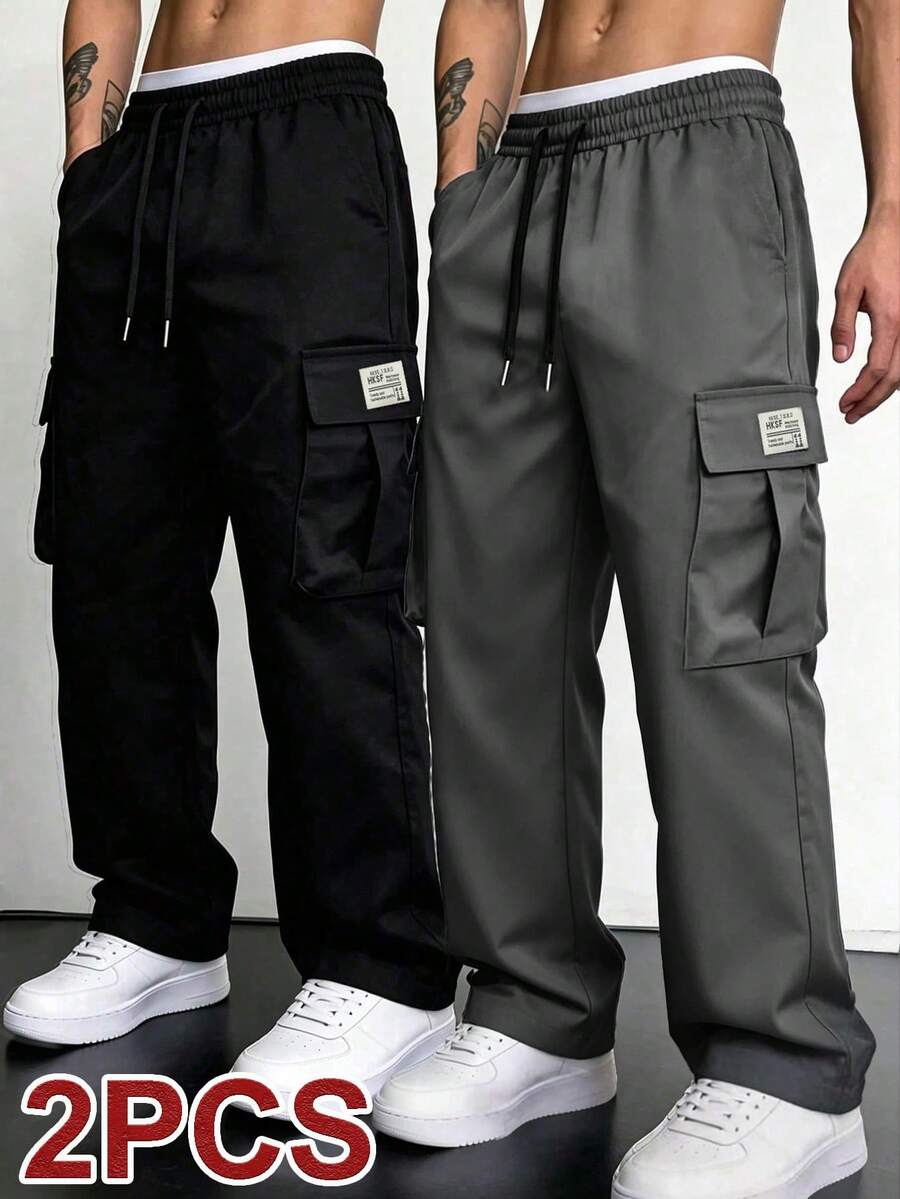 2 komada muških cargo pantalona sa više džepova