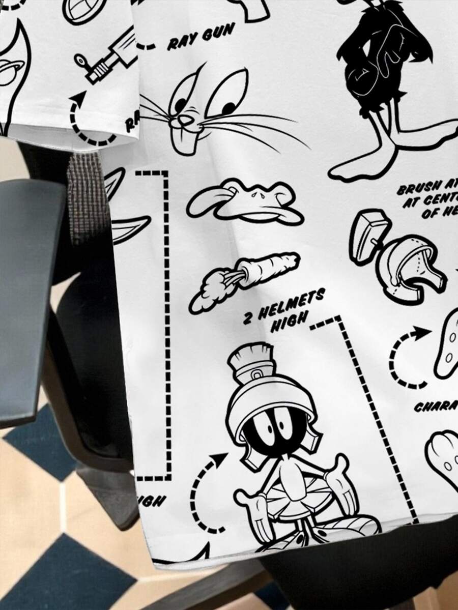 LOONEY TUNES Muška ležerna streetwear majica kratkih rukava sa crtanim printom