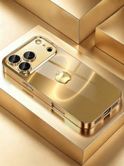 Luksuzna zlatna 3D jabuka HD staklena zaštita za sočivo kamere, zaštitna maska za telefon kompatibilna sa iPhone 17/17Pro/17ProMax/17Air/16/16Pro/16ProMax/16Plus/15/15Plus/15Pro/15ProMax/14/14Plus/14Pro/14ProMax/13/13Pro