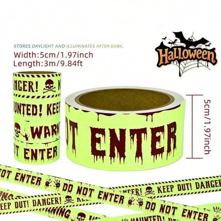Halloween "Warning" svetleća traka