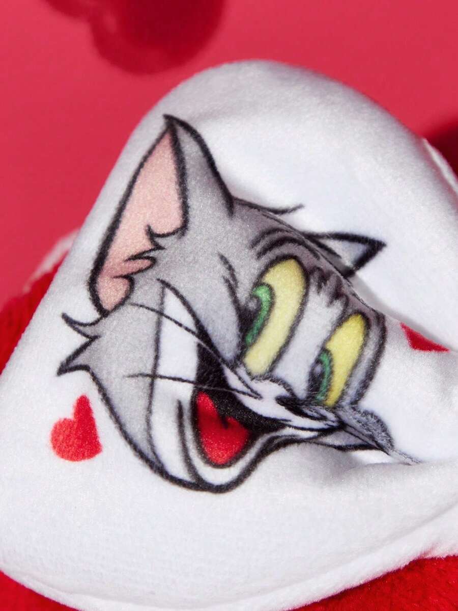 TOM & JERRY Plišana elastična traka za kosu sa mašnom i printom srca