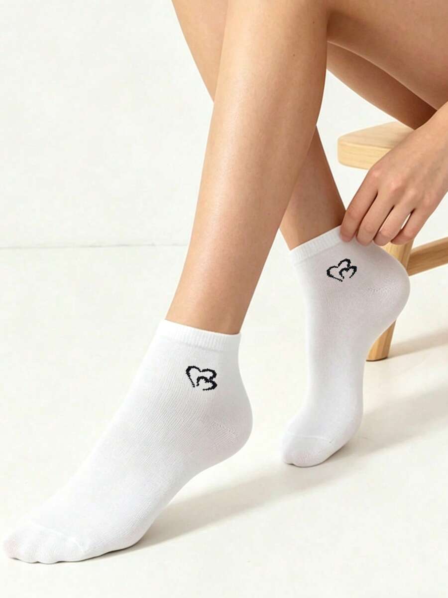 1 par ženskih čarapa sa uzorkom trešanja, crno-bele, slatke, prozračne