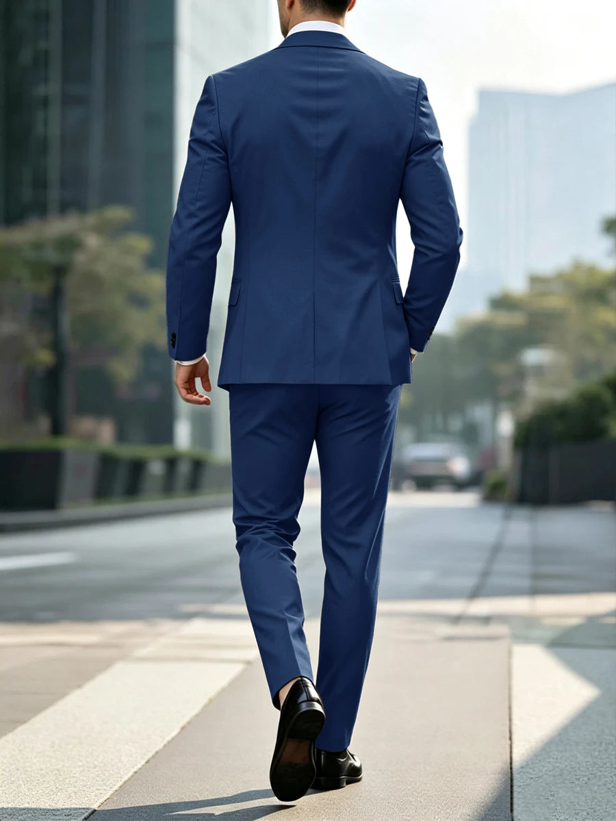 Muški set od sakoa i pantalona, slim fit, klasičan luksuzni stil, formalni, Old Money