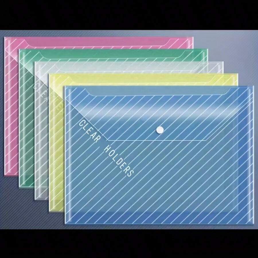 10 komada  šareni providni preklopni folder za dokumente, za A4 format