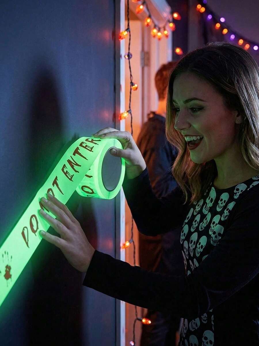 Halloween "Warning" svetleća traka