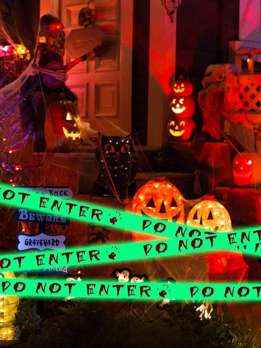 Halloween "Warning" svetleća traka