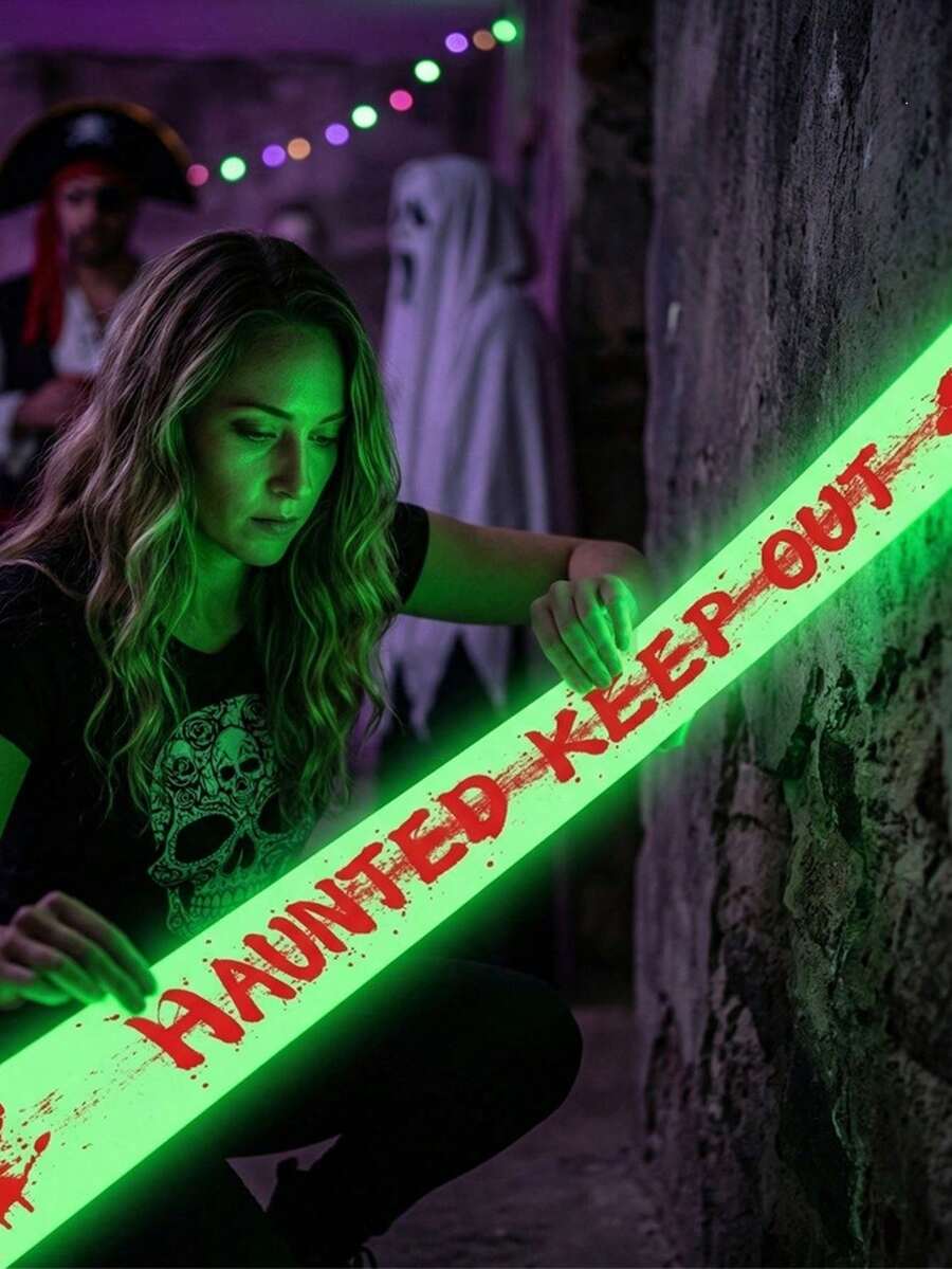 Halloween "Warning" svetleća traka