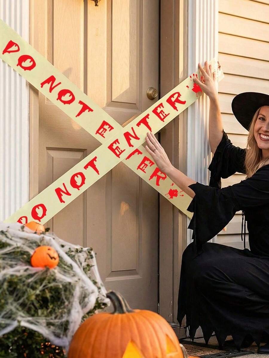 Halloween "Warning" svetleća traka