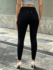 Ženske joger pantalone uskog kroja sa elastičnim manžetnama, joga sportske pantalone do gležnja, uske sa efektom podizanja zadnjice i kontrolom stomaka, poslovno-ležerni seksi stil, jesen/zima