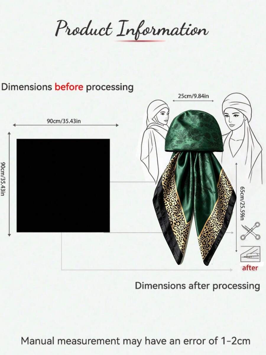 Ženski satenski hijab sa leopard printom
