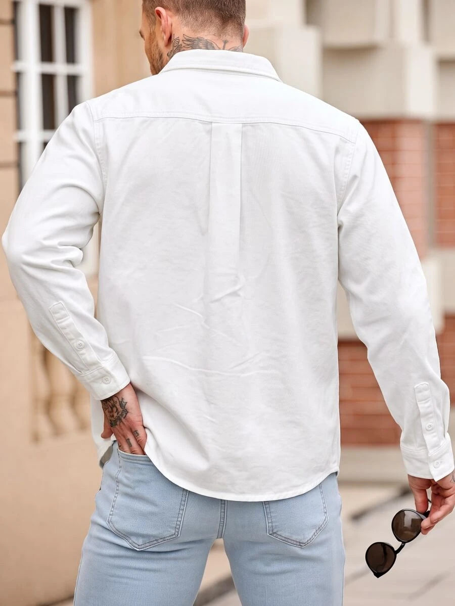 Muška ležerna streetwear teksas košulja dugih rukava
