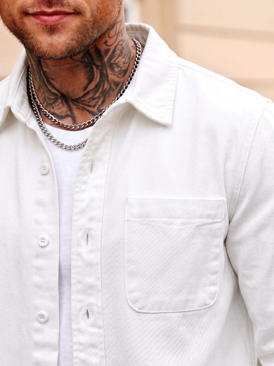 Muška ležerna streetwear teksas košulja dugih rukava