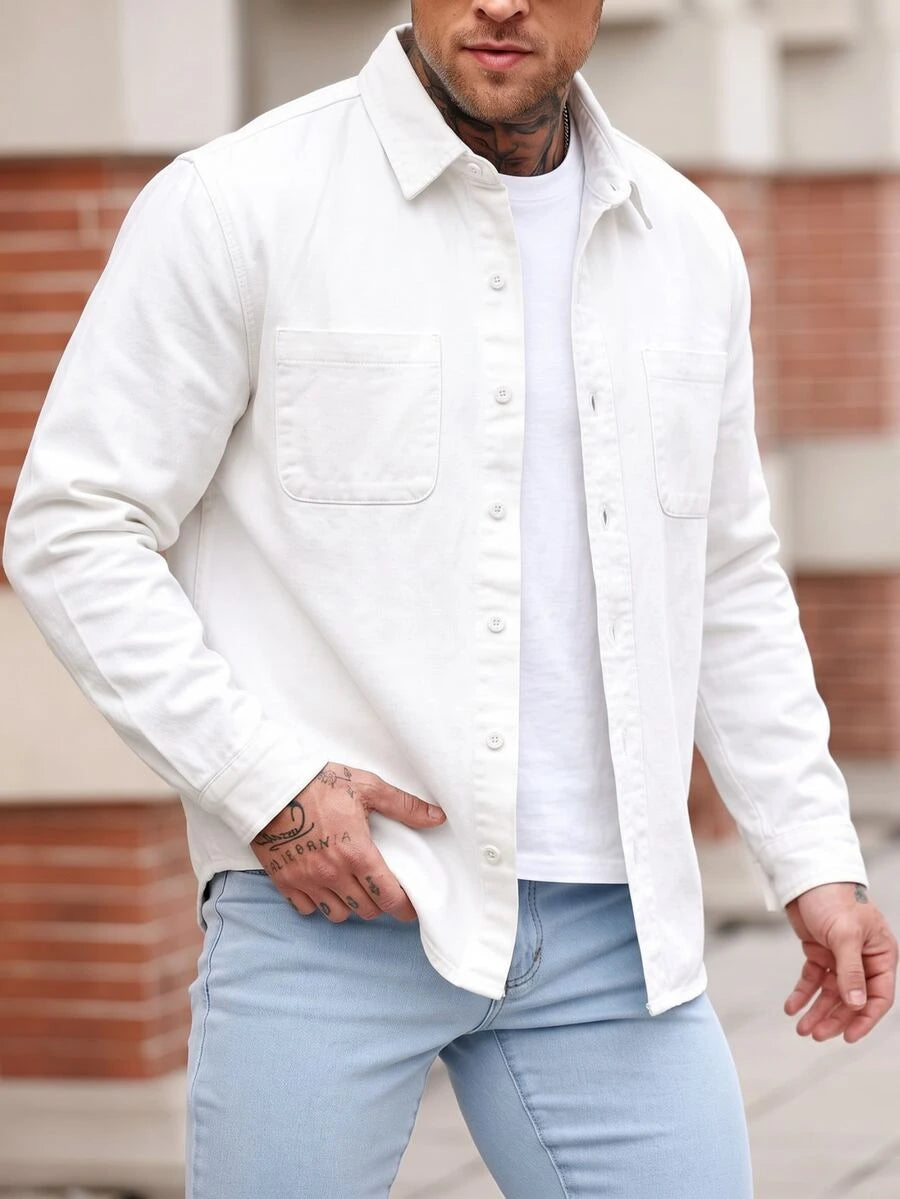 Muška ležerna streetwear teksas košulja dugih rukava