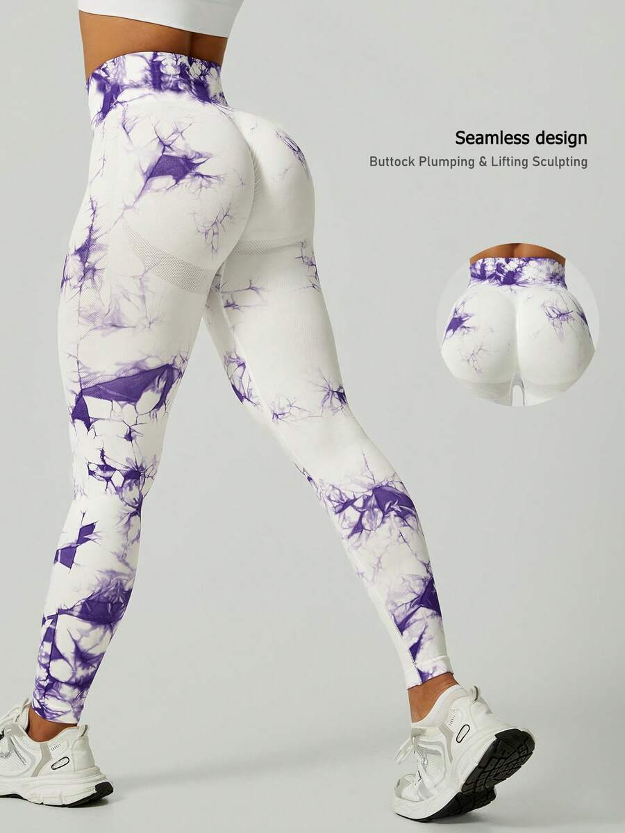 Ženske modne ombre pantalone za jogu  za trening, bešavne uske helanke sa visokim strukom