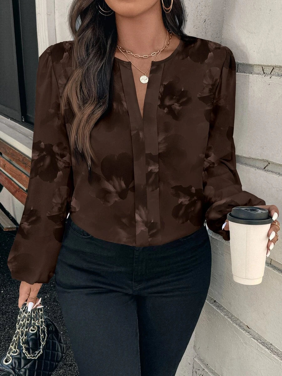 Ženska bluza plus size, elegantna, sa ombre leopard printom, puni dezen