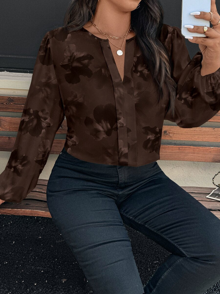 Ženska bluza plus size, elegantna, sa ombre leopard printom, puni dezen