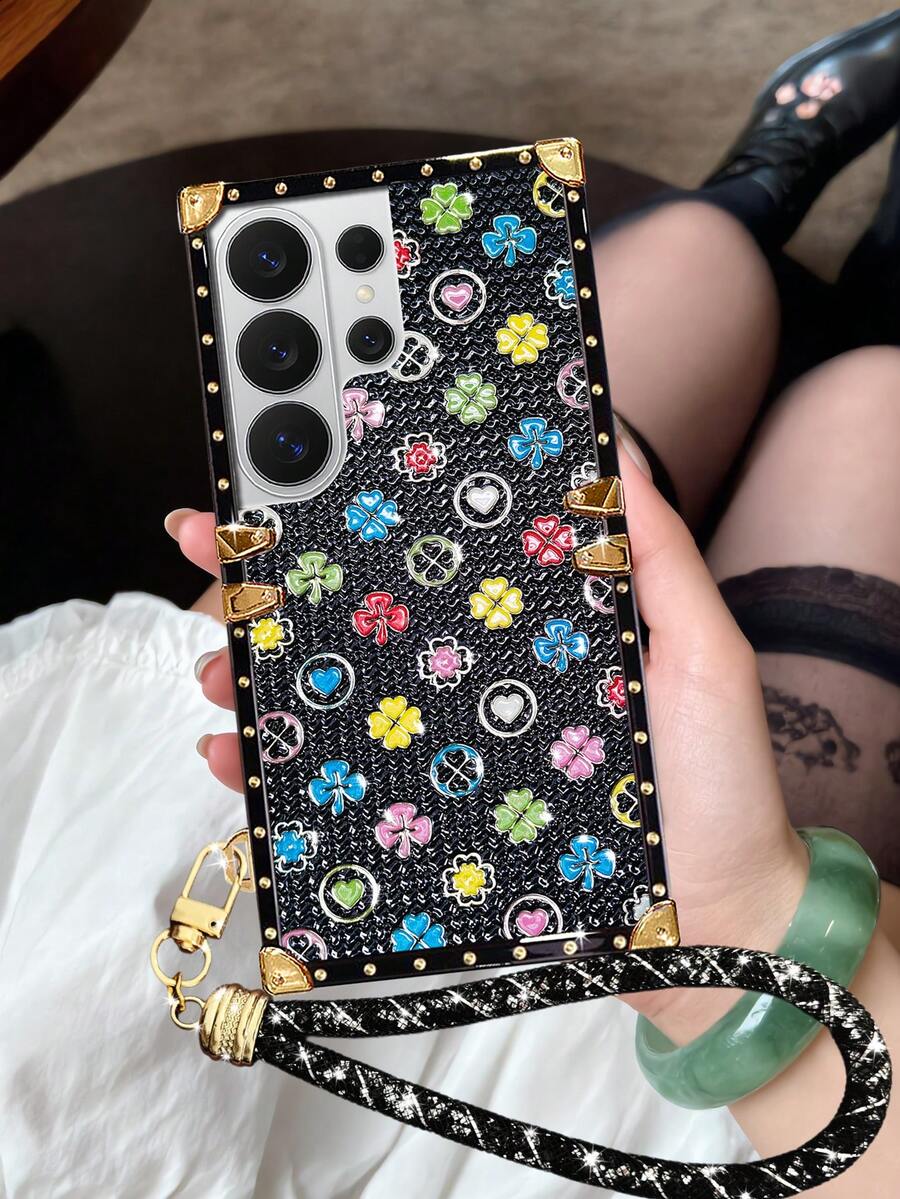 Modna futrola za telefon sa šljokica dezenom, prstenom držačom i stalkom, otporna na udarce, padove i klizanje, kompatibilna sa Apple 18ProMax/18pro/17promax/17/16 15 14 13 Promax/15 14 Plus/kompatibilna sa Samsung Galaxy S26Ultra/S26 Plus/S2