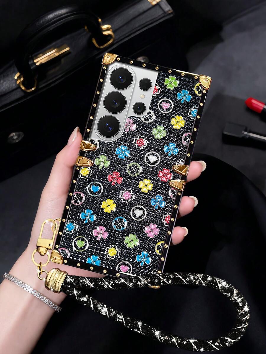Modna futrola za telefon sa šljokica dezenom, prstenom držačom i stalkom, otporna na udarce, padove i klizanje, kompatibilna sa Apple 18ProMax/18pro/17promax/17/16 15 14 13 Promax/15 14 Plus/kompatibilna sa Samsung Galaxy S26Ultra/S26 Plus/S2