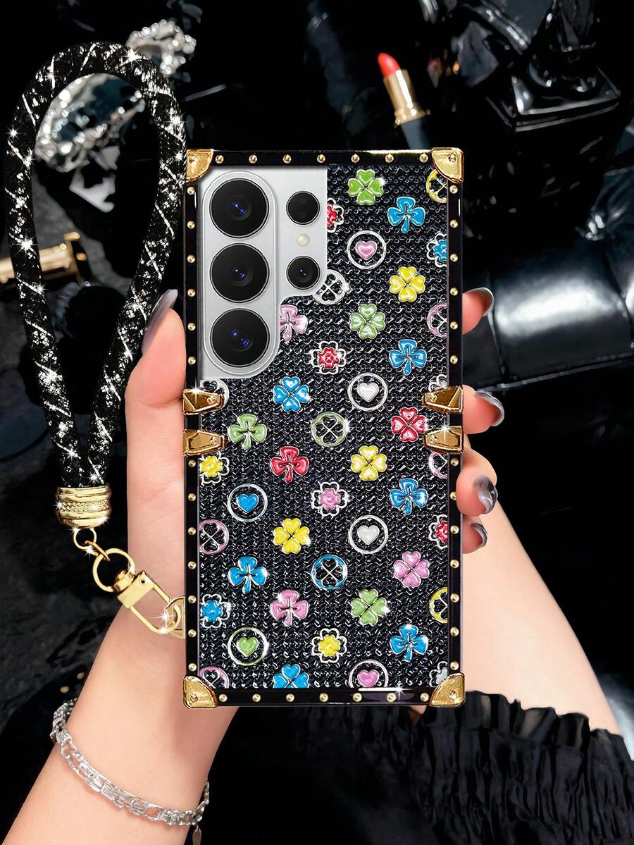 Modna futrola za telefon sa šljokica dezenom, prstenom držačom i stalkom, otporna na udarce, padove i klizanje, kompatibilna sa Apple 18ProMax/18pro/17promax/17/16 15 14 13 Promax/15 14 Plus/kompatibilna sa Samsung Galaxy S26Ultra/S26 Plus/S2