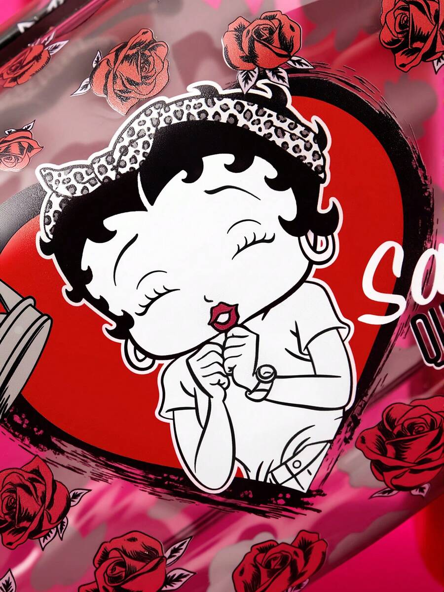 Betty Boop 1 kom set lagane kozmetičke torbe od poliesterskih vlakana sa štampanim crtanim uzorkom