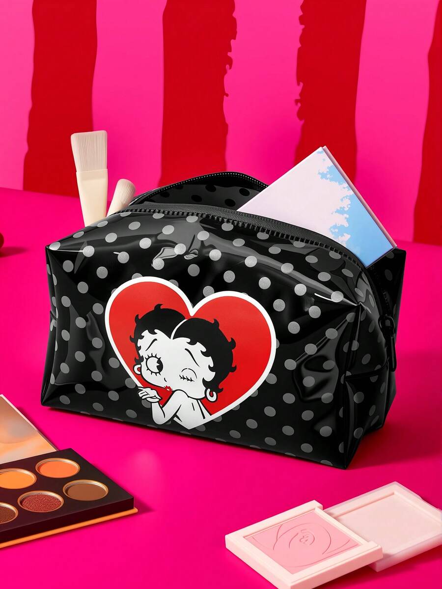 Betty Boop 1 kom set lagane kozmetičke torbe od poliesterskih vlakana sa štampanim crtanim uzorkom