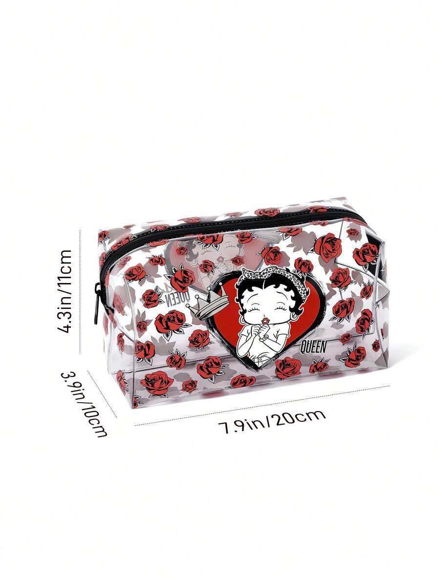 Betty Boop 1 kom set lagane kozmetičke torbe od poliesterskih vlakana sa štampanim crtanim uzorkom
