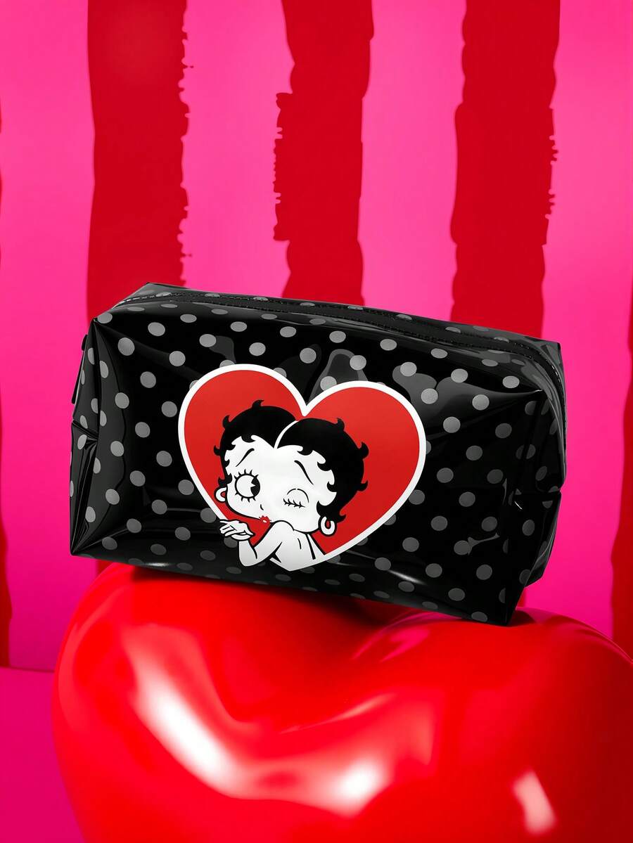 Betty Boop 1 kom set lagane kozmetičke torbe od poliesterskih vlakana sa štampanim crtanim uzorkom