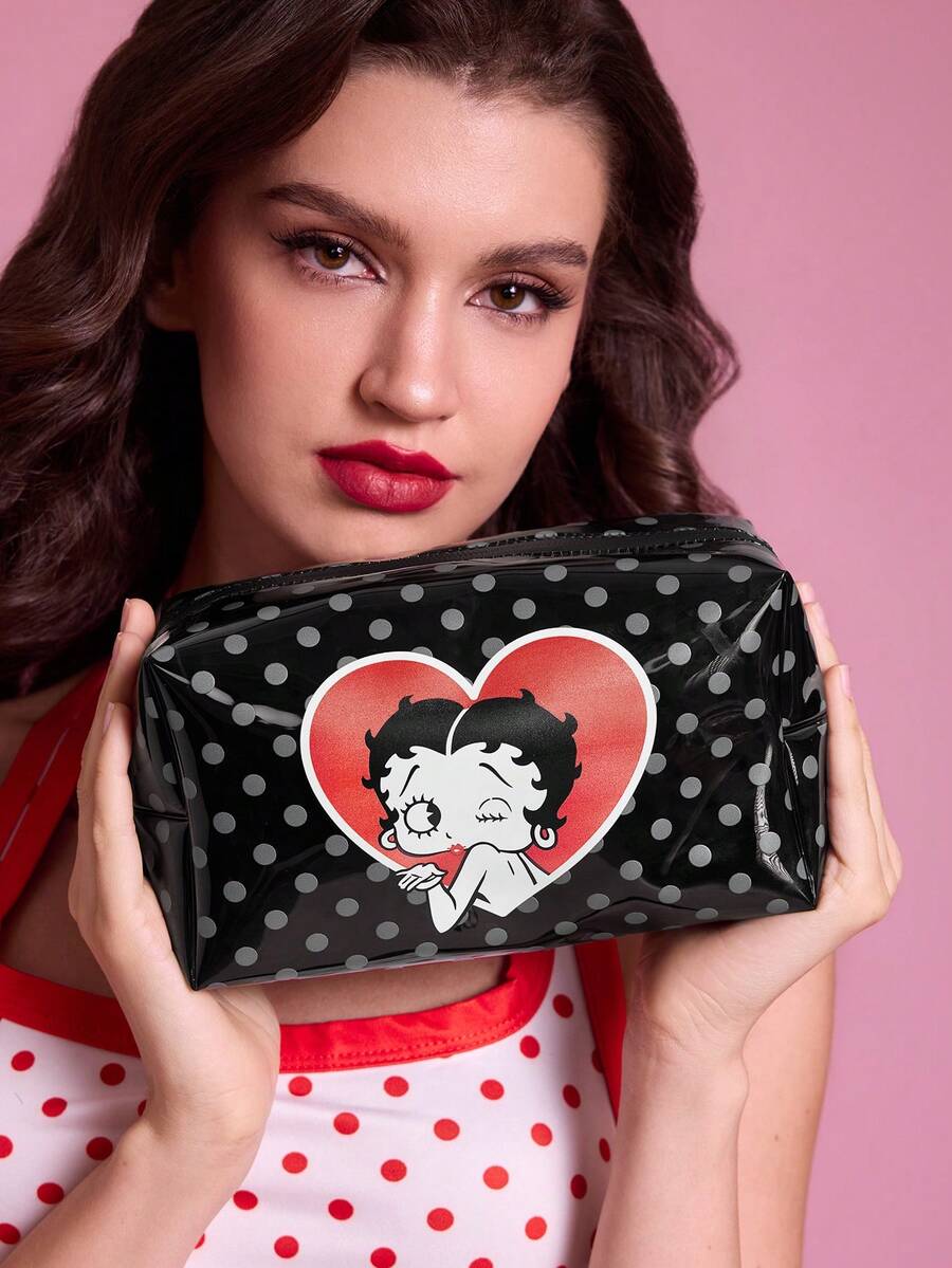 Betty Boop 1 kom set lagane kozmetičke torbe od poliesterskih vlakana sa štampanim crtanim uzorkom