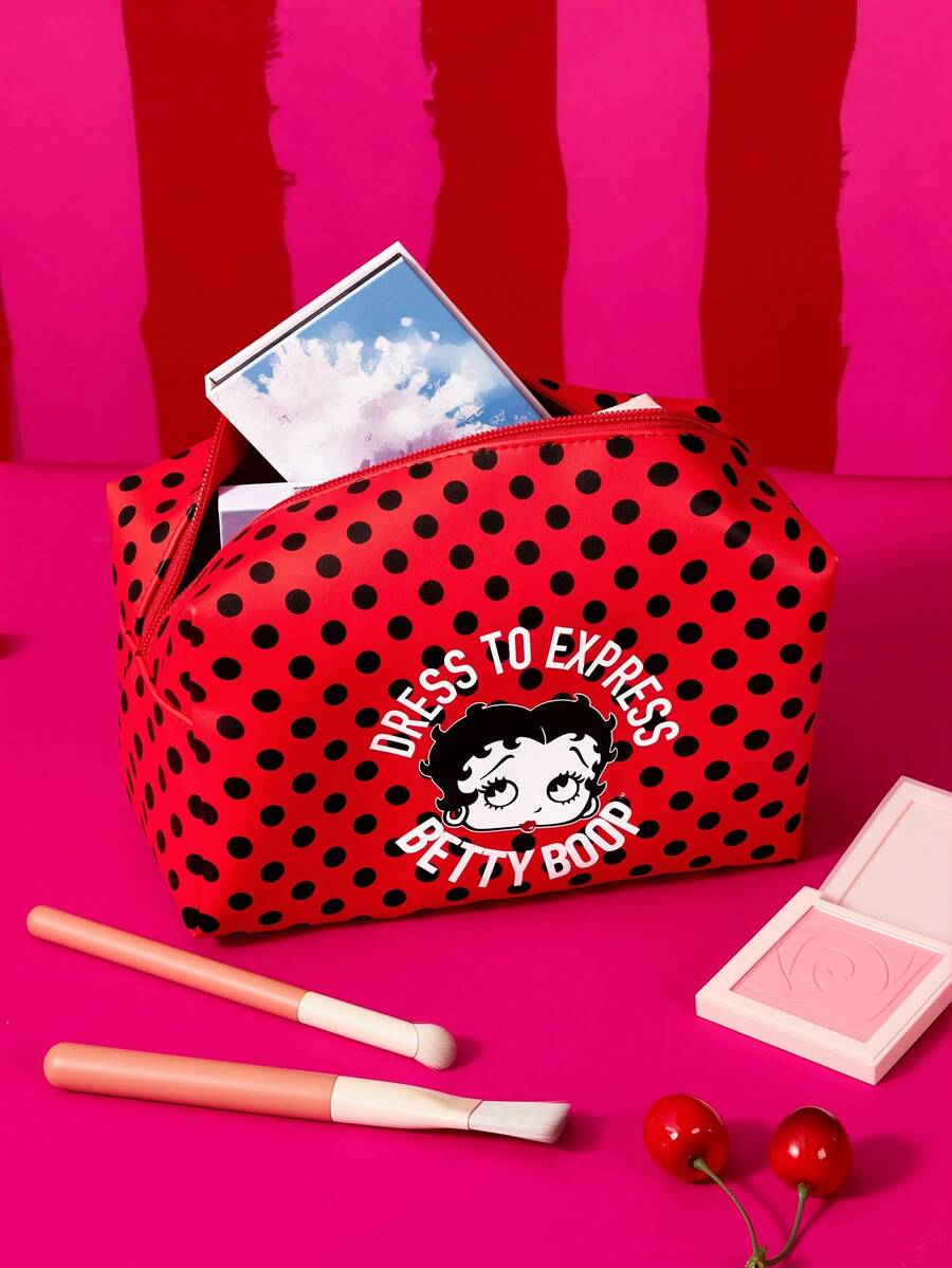 Betty Boop 1 kom set lagane kozmetičke torbe od poliesterskih vlakana sa štampanim crtanim uzorkom