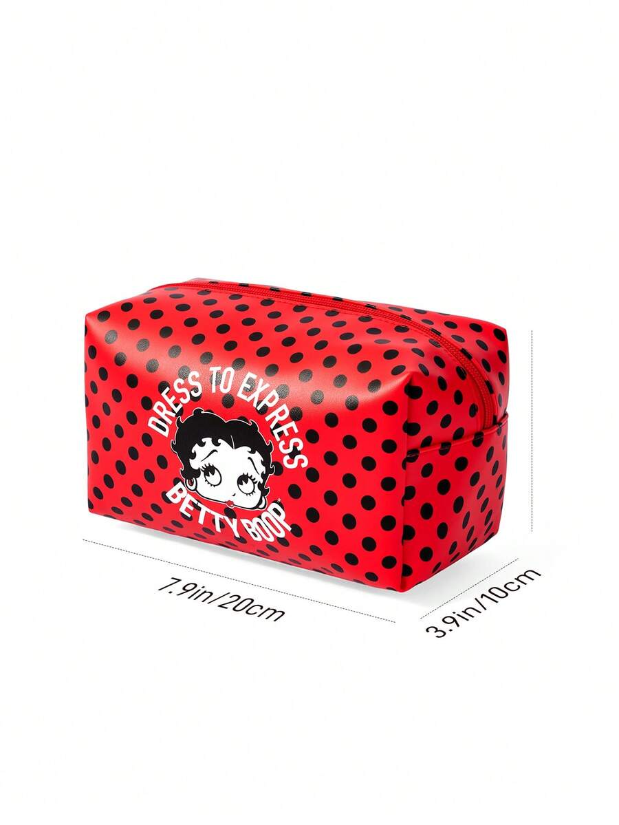 Betty Boop 1 kom set lagane kozmetičke torbe od poliesterskih vlakana sa štampanim crtanim uzorkom