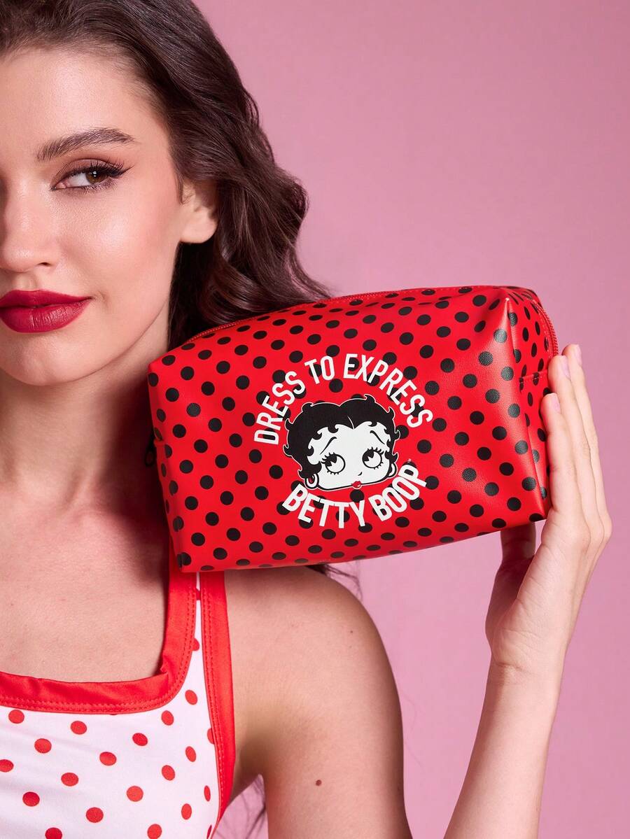 Betty Boop 1 kom set lagane kozmetičke torbe od poliesterskih vlakana sa štampanim crtanim uzorkom