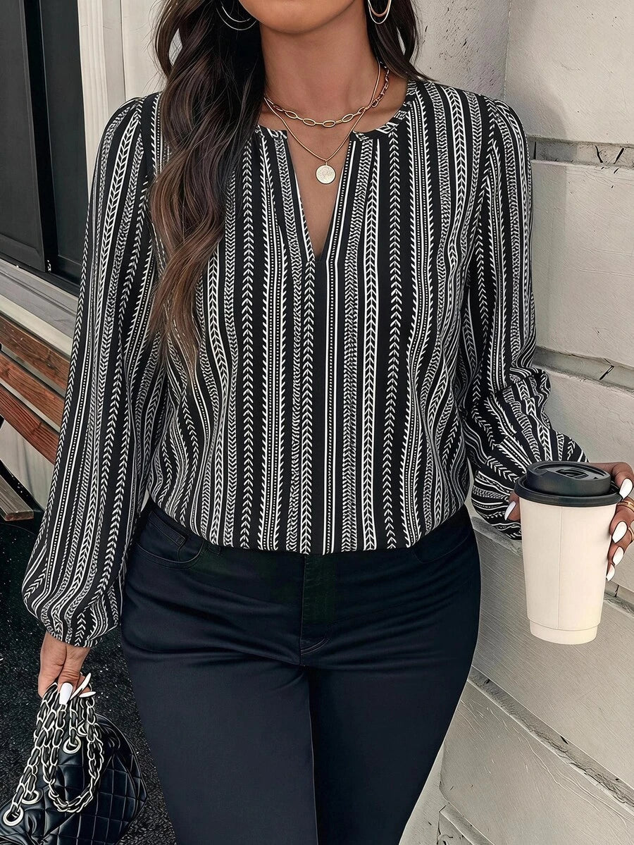 Ženska bluza plus size, elegantna, sa ombre leopard printom, puni dezen