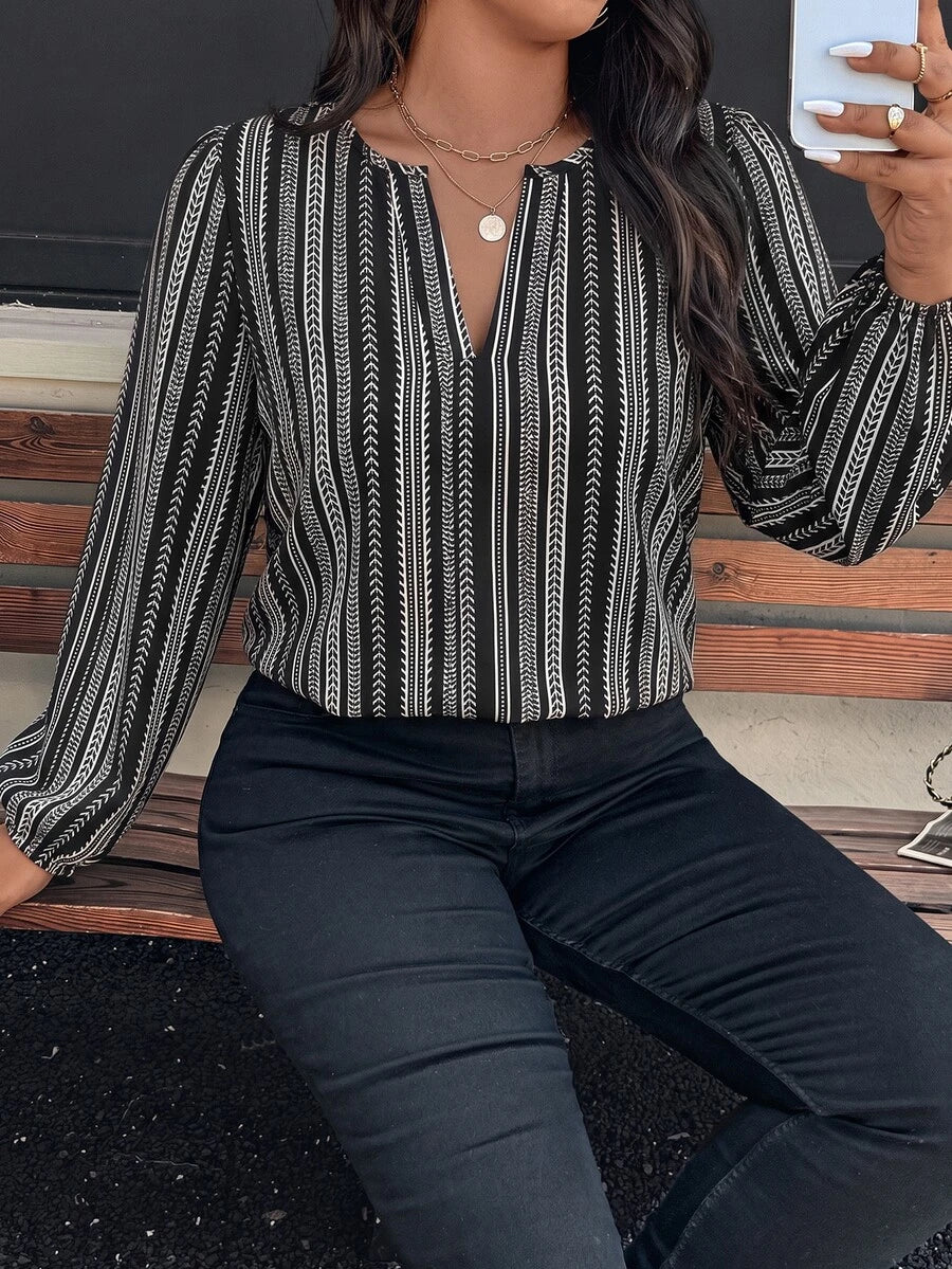 Ženska bluza plus size, elegantna, sa ombre leopard printom, puni dezen