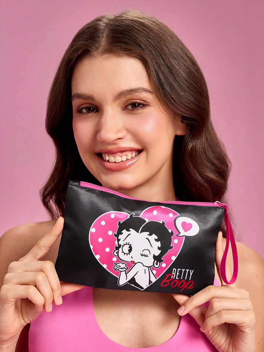 Betty Boop 1 kom set lagane kozmetičke torbe od poliesterskih vlakana sa štampanim crtanim uzorkom