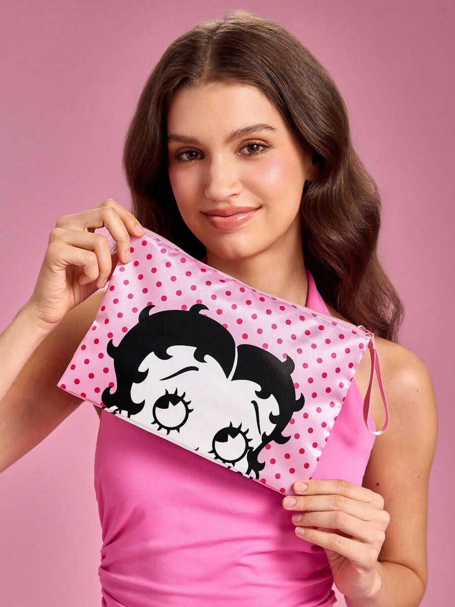 Betty Boop 1 kom set lagane kozmetičke torbe od poliesterskih vlakana sa štampanim crtanim uzorkom