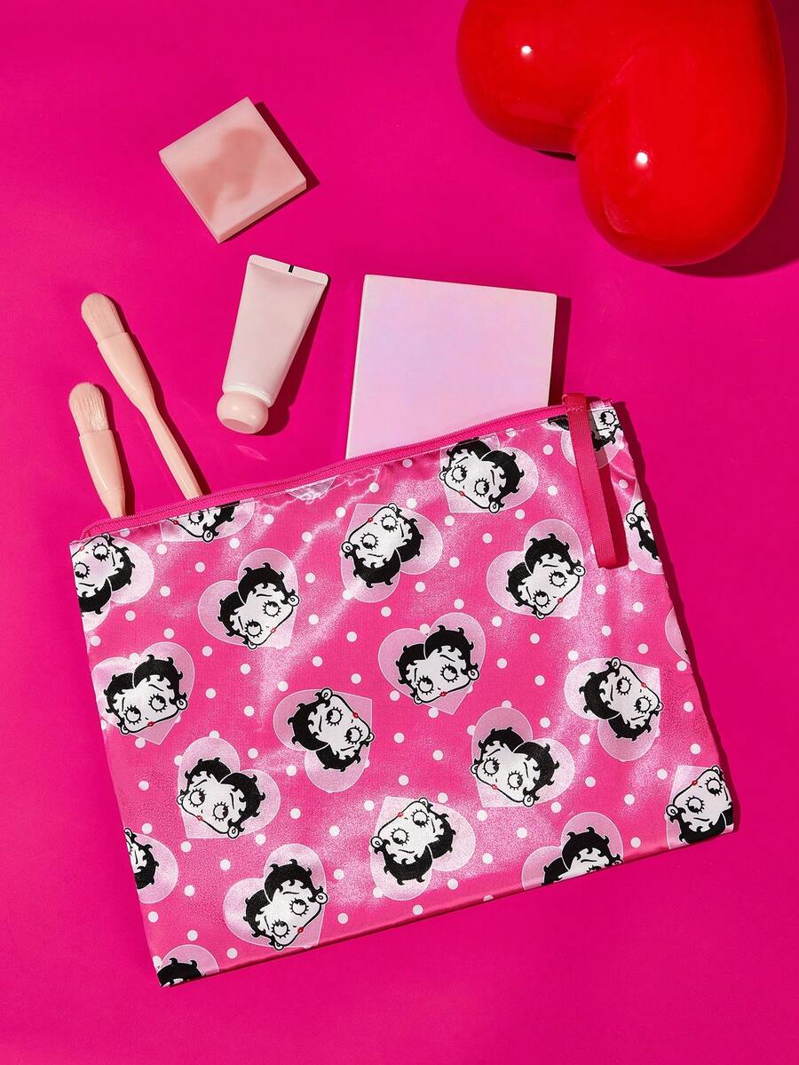 Betty Boop 1 kom set lagane kozmetičke torbe od poliesterskih vlakana sa štampanim crtanim uzorkom