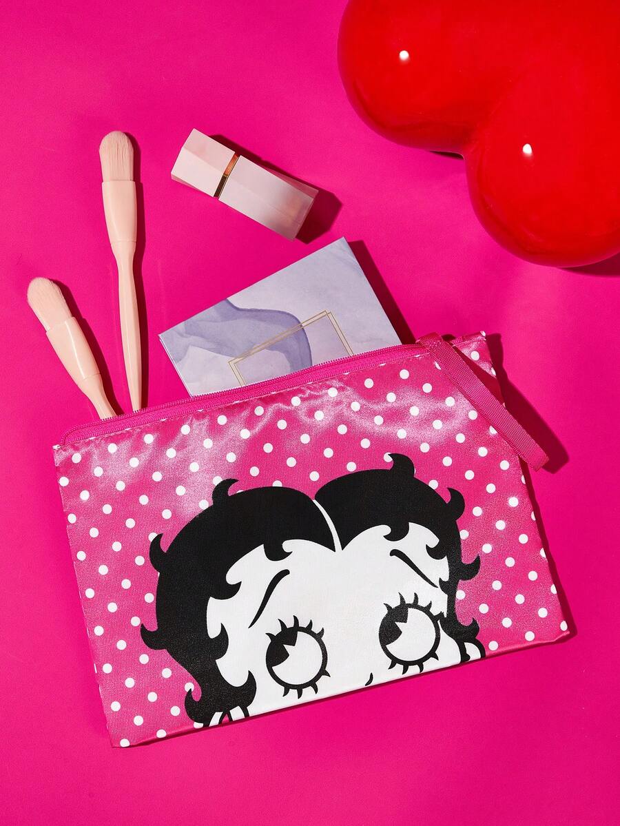 Betty Boop 1 kom set lagane kozmetičke torbe od poliesterskih vlakana sa štampanim crtanim uzorkom