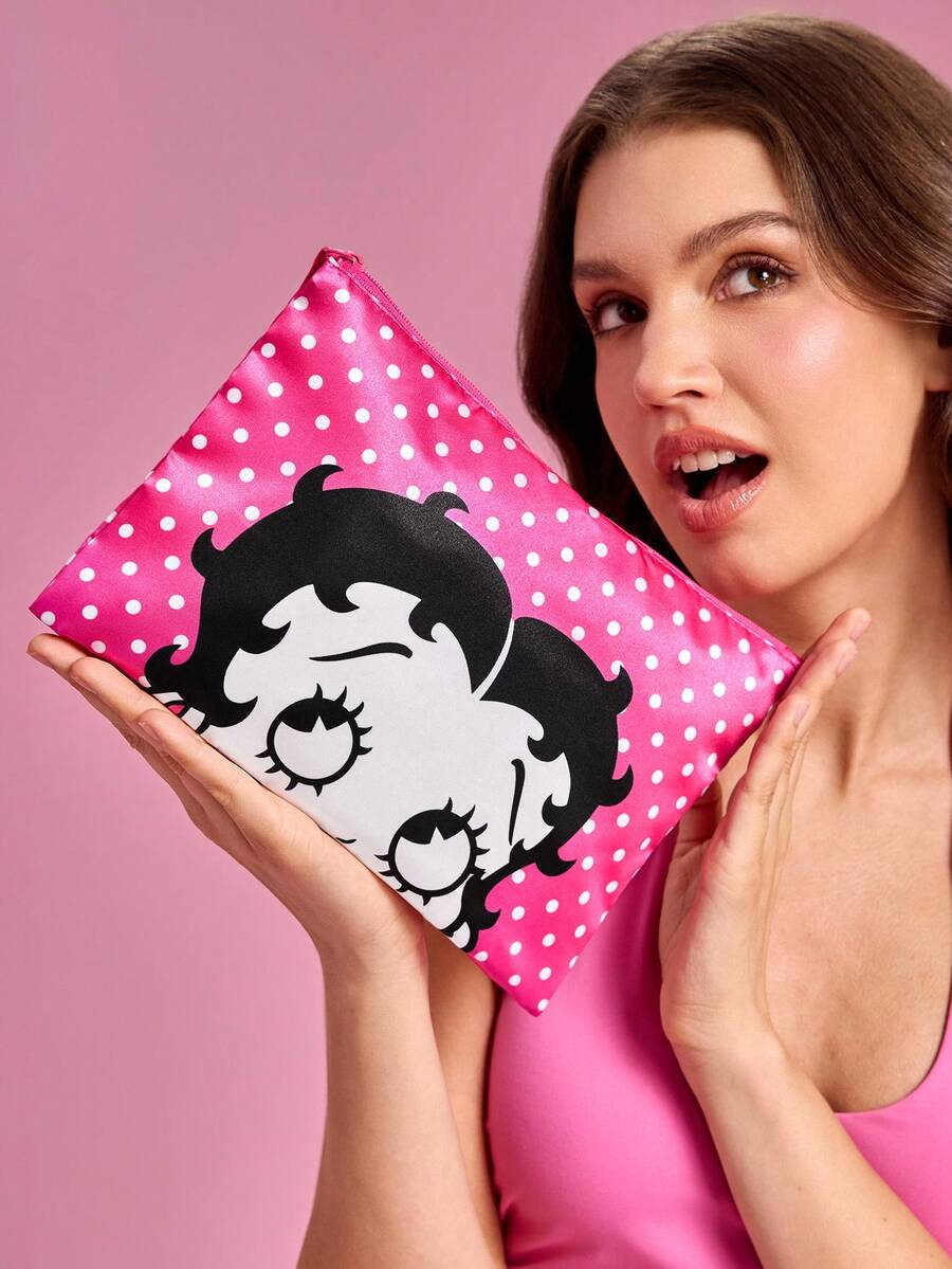 Betty Boop 1 kom set lagane kozmetičke torbe od poliesterskih vlakana sa štampanim crtanim uzorkom